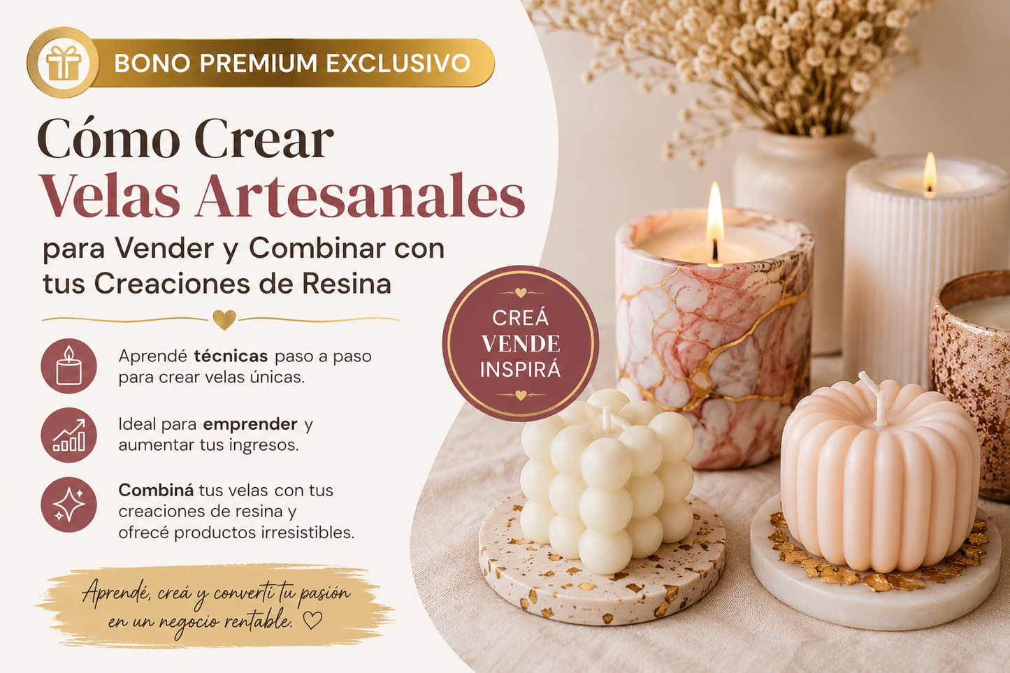 🕯️ Velas Artesanales + Resina: La Combinación Perfecta para Vender Más